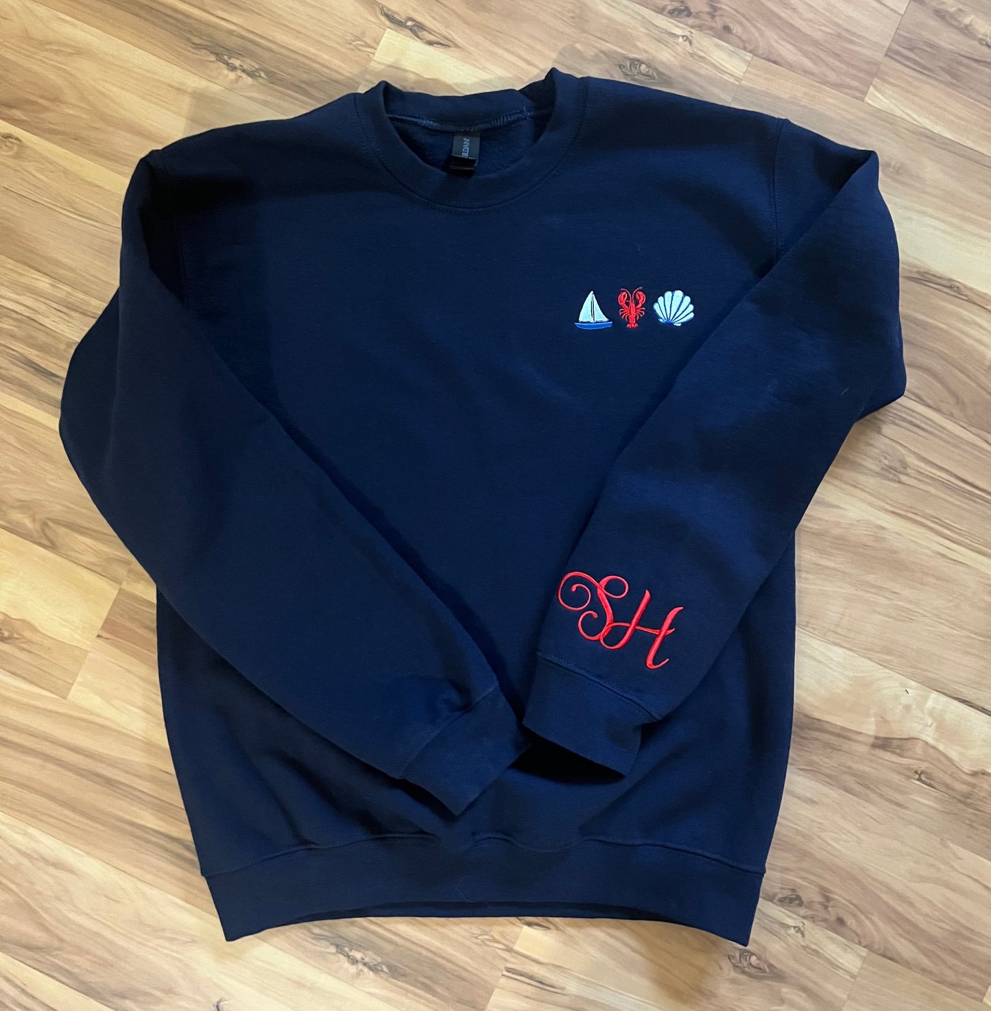 Custom Order for Stephanie Hat, Cup, 2 Crewneck Sweatshirts Embroidered