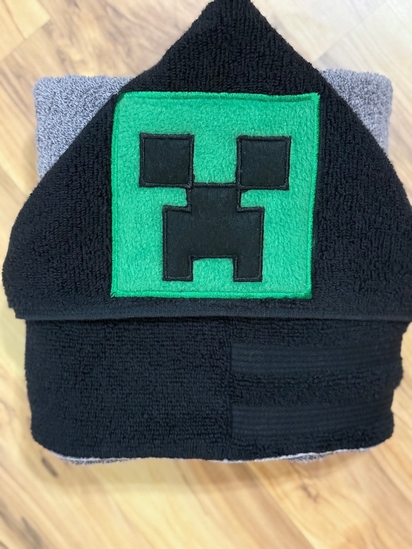 Block Miner Hooded Towel for Children