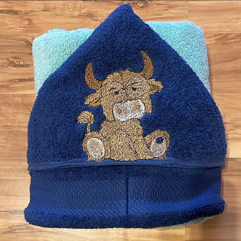 Children's Hooded Towel Highland Cow