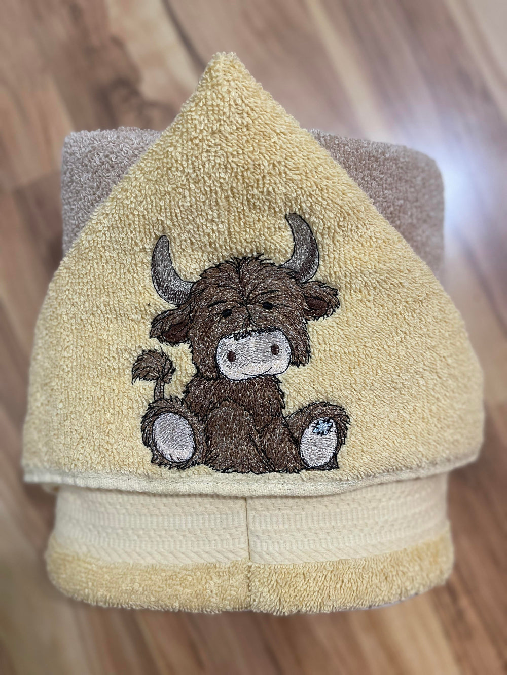 Children's Hooded Towel Highland Cow