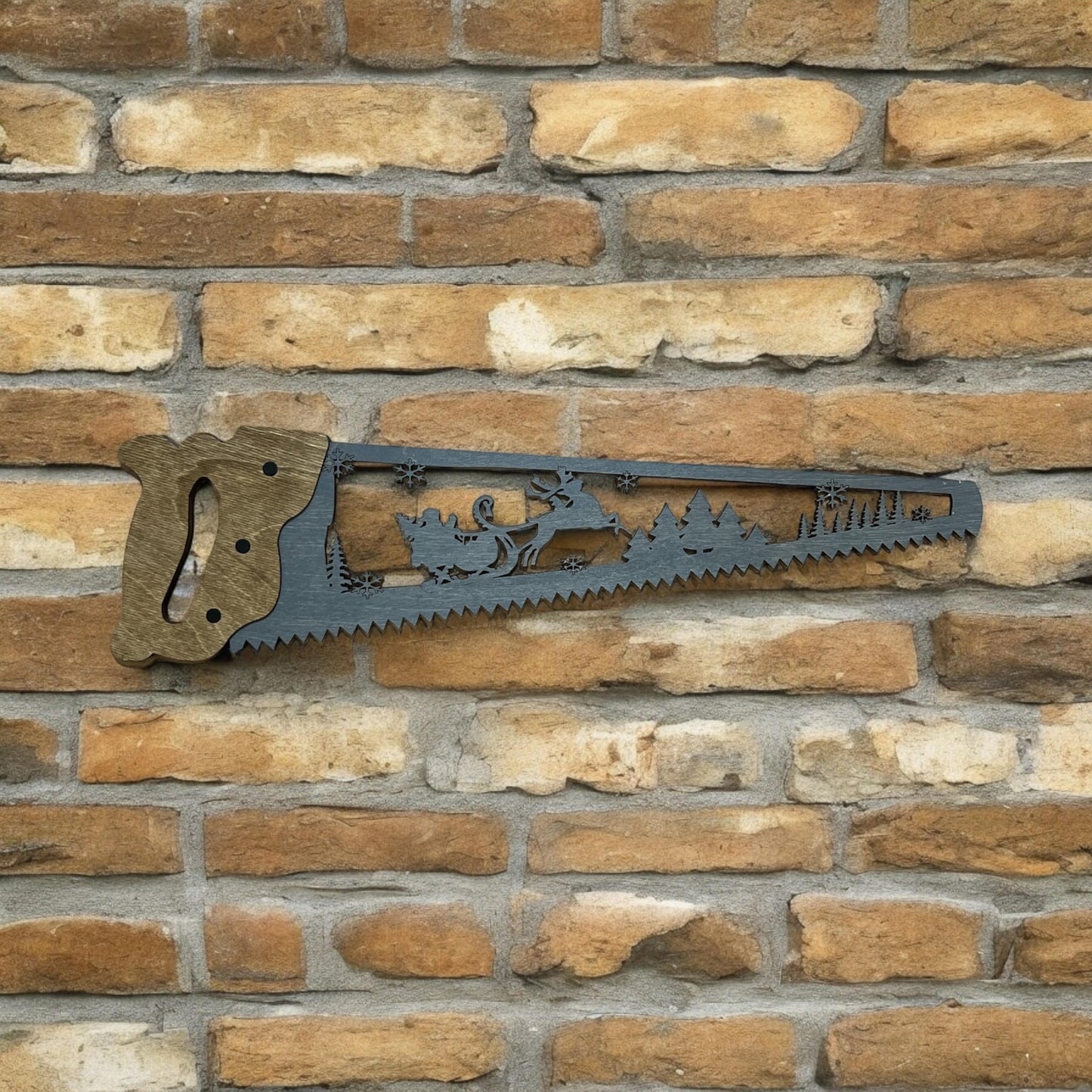 Decorative Wooden Christmas Saw