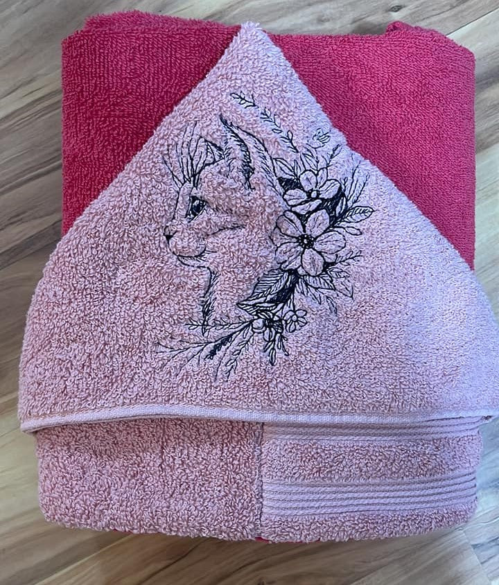 Cat Hooded Towel for Children