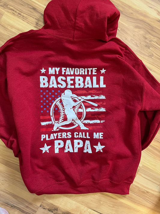 Papa Baseball Hooded Sweatshirt