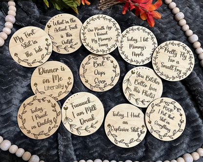 Fun Loving Snarky  Milestone Markers
