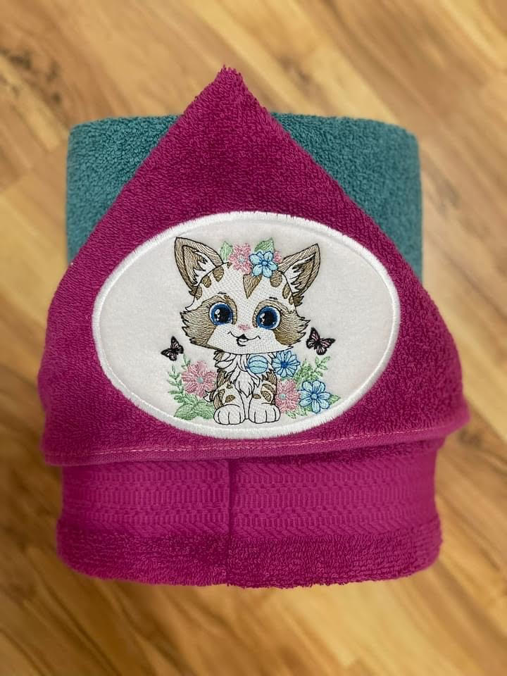 Cat Hooded Towel for Children