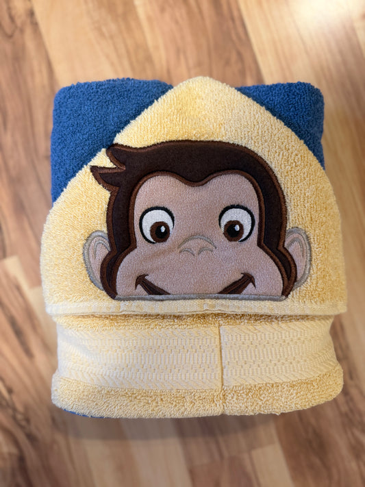 Curious Monkey Hooded Towel for Children