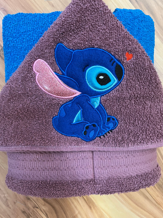 Blue Alien Hooded Towel for Children