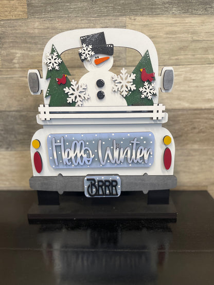 Interchangeable Truck Insert Hello Winter (INSERT ONLY!)