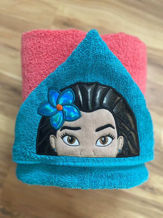 Hawaiian Princess Hooded Towel for Children