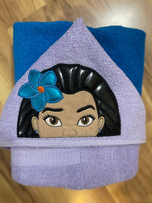 Hawaiian Princess Hooded Towel for Children