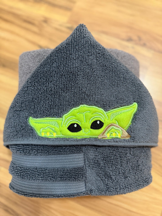 Green Child Hooded Towel for Children