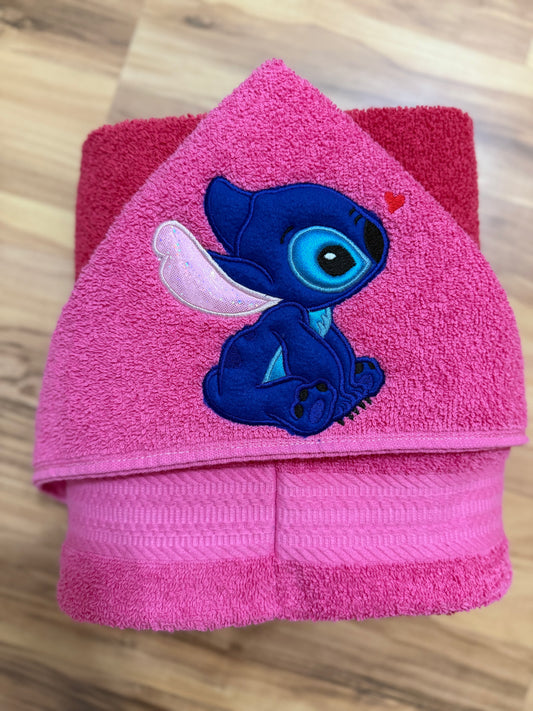 Blue Alien Hooded Towel for Children