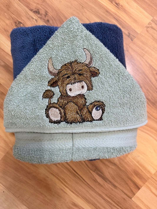 Highland Cow Hooded Towel for Children