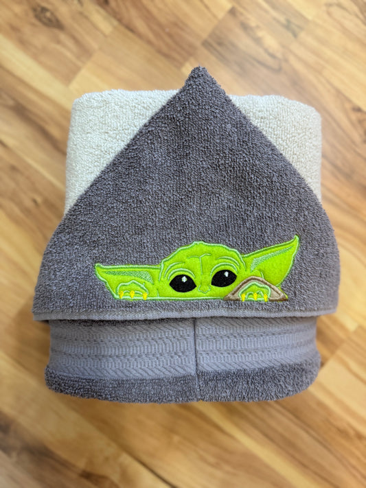 Green Child Hooded Towel for Children