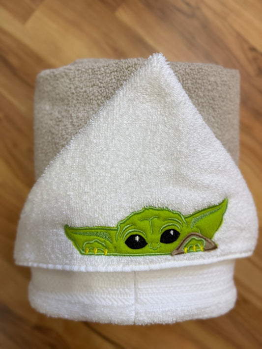 Green Child Hooded Towel for Children