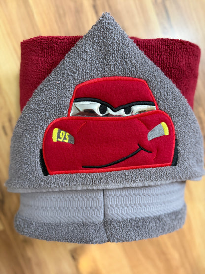 Race Car Hooded Towel for Children