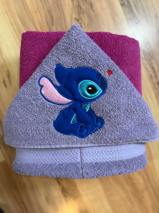 Blue Alien Hooded Towel for Children