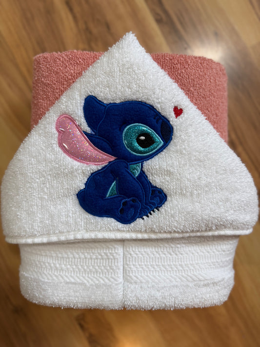 Blue Alien Hooded Towel for Children