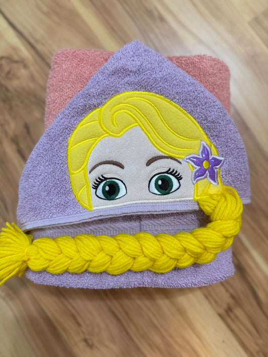 Long Haired Princess Hooded Towel for Children