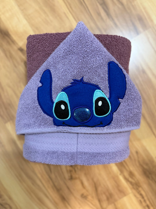 Blue Alien Hooded Towel for Children