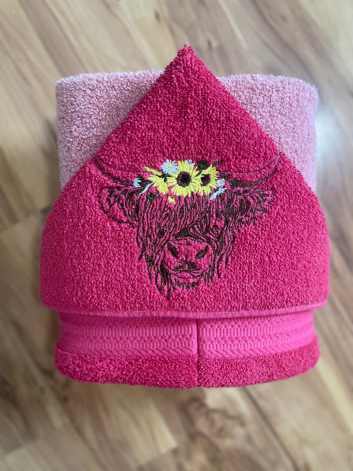 Highland Cow Hooded Towel for Children