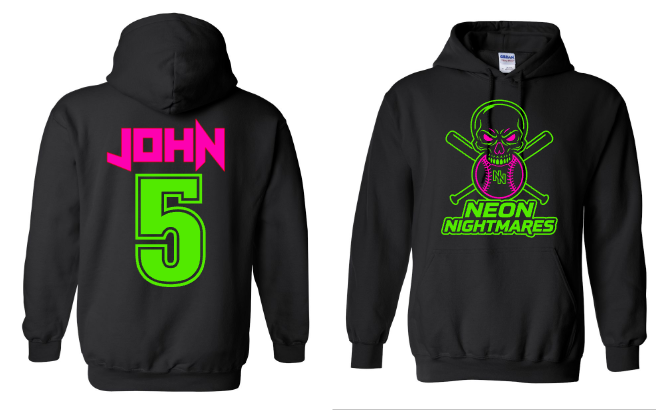 Neon Nightmares Softball Team Hoodies