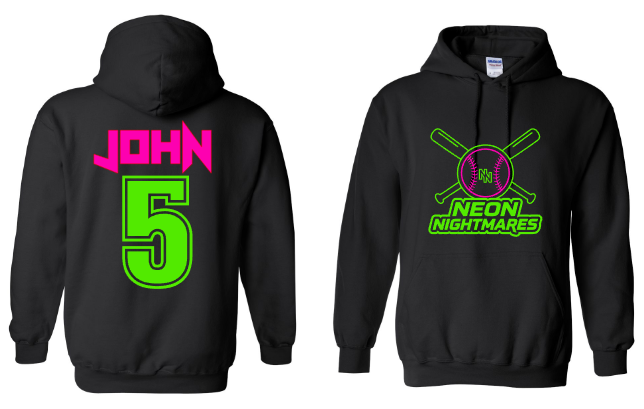 Neon Nightmares Softball Team Hoodies