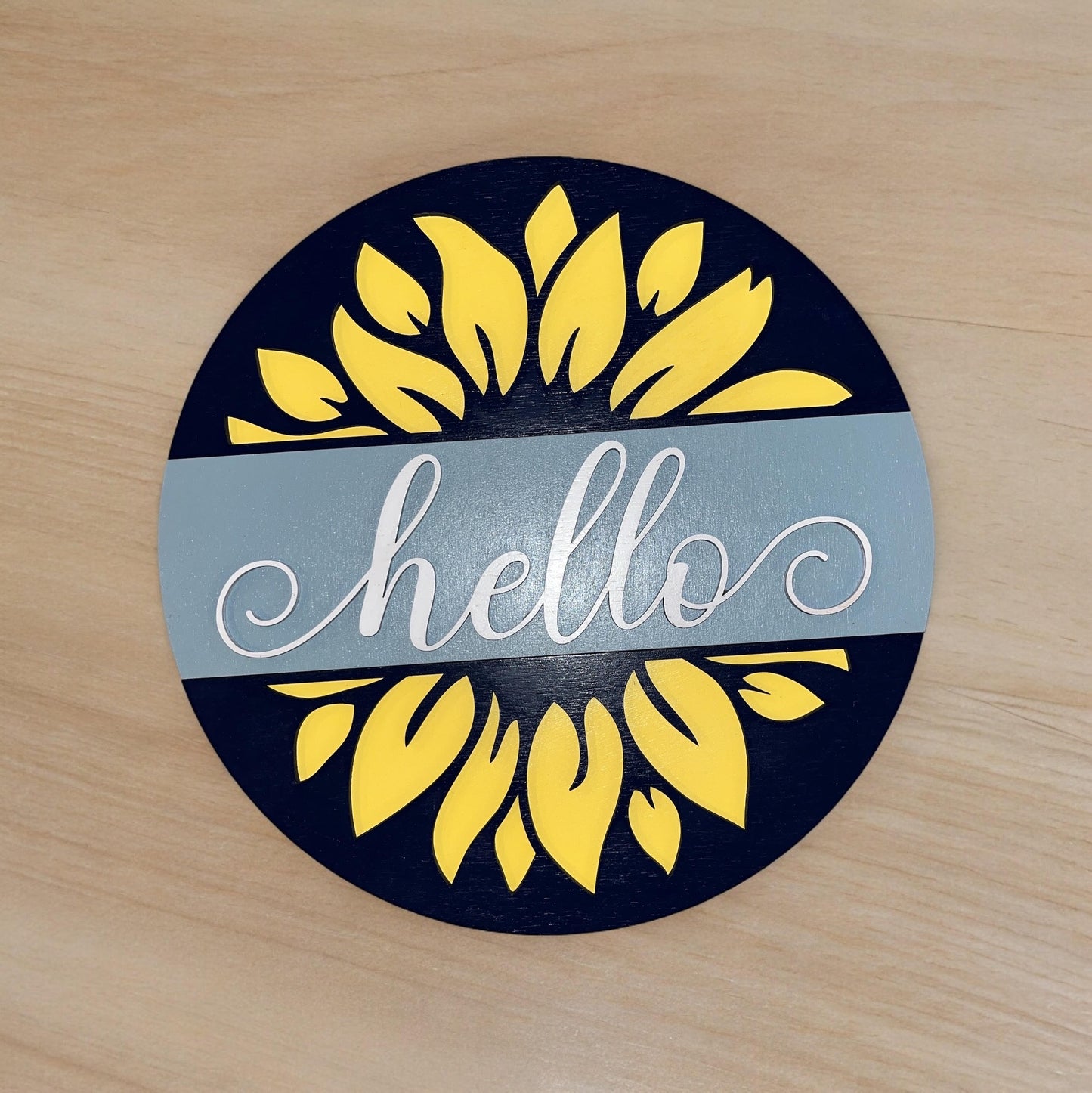 Hello Sunflower Door Hanger