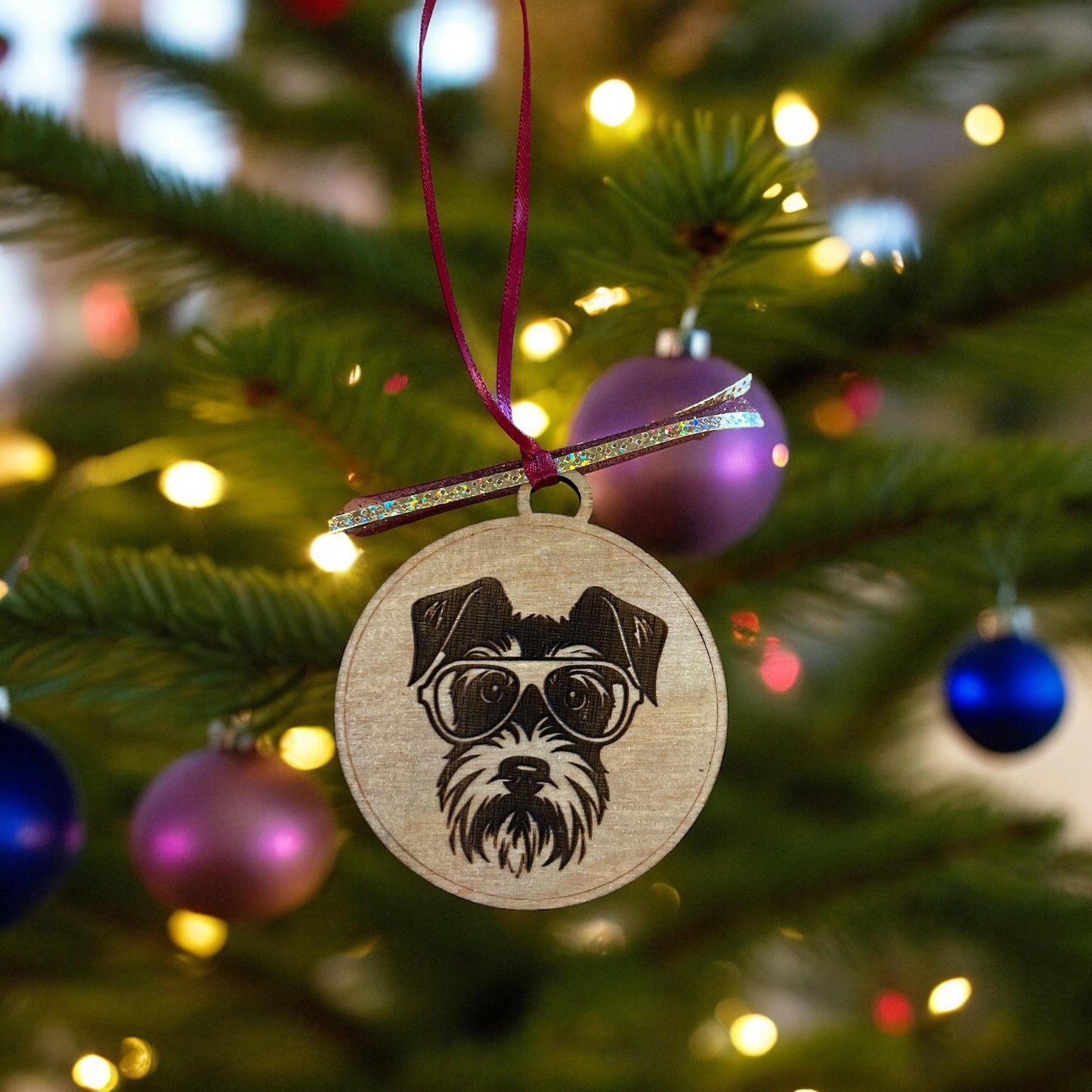 Schnauzer With Glasses Ornament