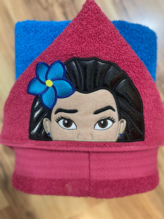 Hawaiian Princess Hooded Towel for Children